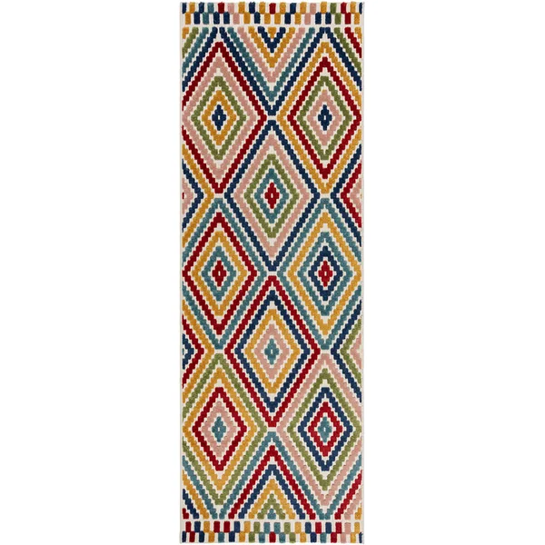 Tapis multicolore graphique intérieur et extérieur Bay