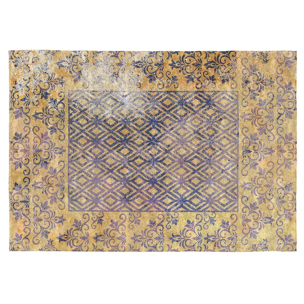 Tapis plat jaune Vivabita design Corey