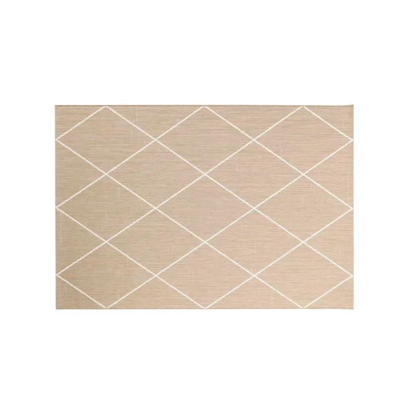Tapis rectangulaire, tissage motif losanges, naturel