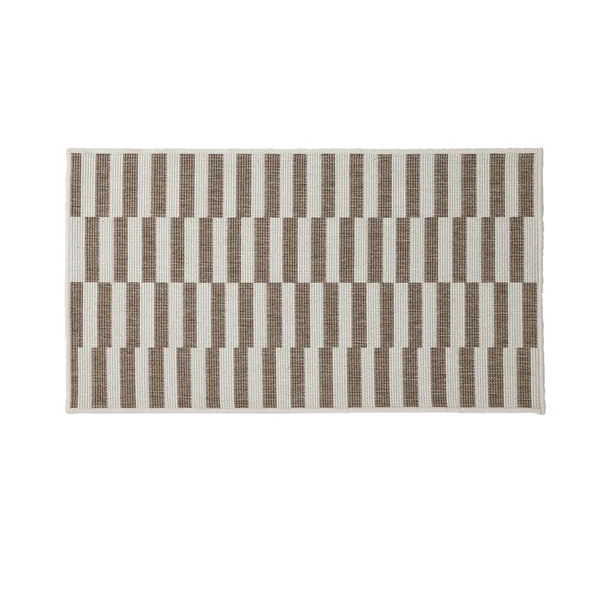Tapis rectangulaire à rayures, taupe
