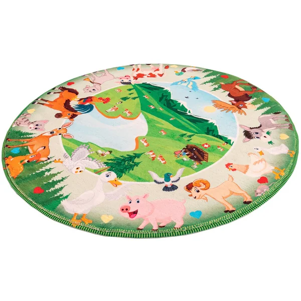 Tapis rond pour chambre enfant multicolore Mountains