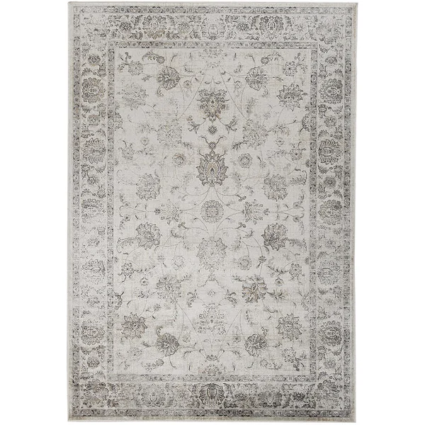 Tapis vintage en viscose effet soie rayé poils ras Jivan