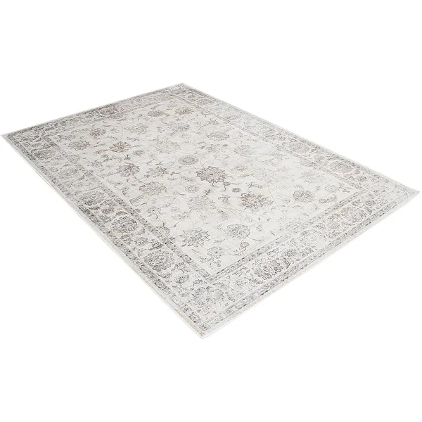 Tapis vintage en viscose effet soie rayé poils ras Jivan
