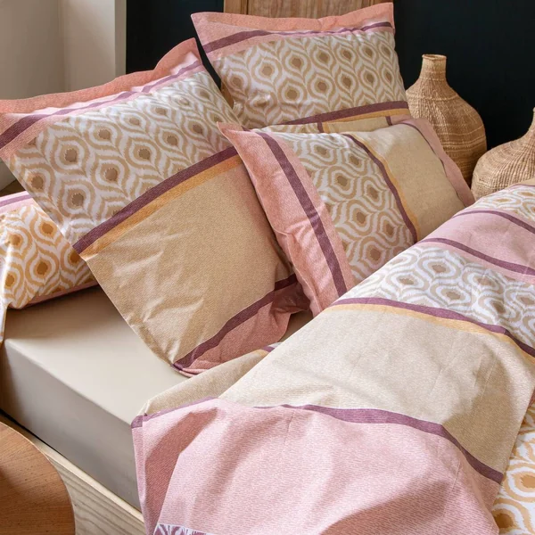 TRADILINGE Taie de traversin coton Inouk rose - Rose - 86 x 200 cm