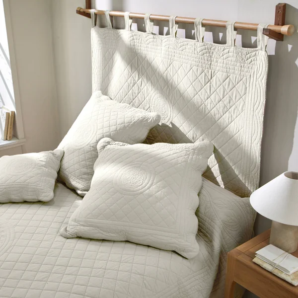 Tête de lit unie coton style boutis Cassandre, écru