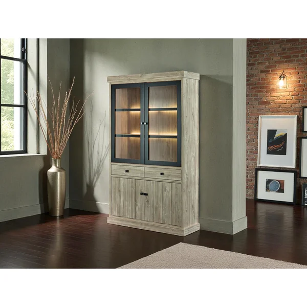 Vaisselier/argentier contemporain 125 cm chêne clair Tirol