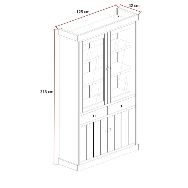 Vaisselier/argentier contemporain 125 cm chêne clair Tirol