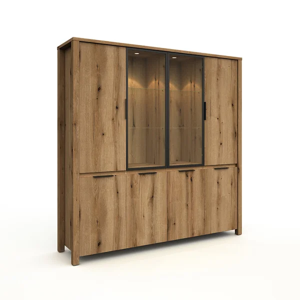 Vaisselier/argentier contemporain 200 cm chêne etna Bonno