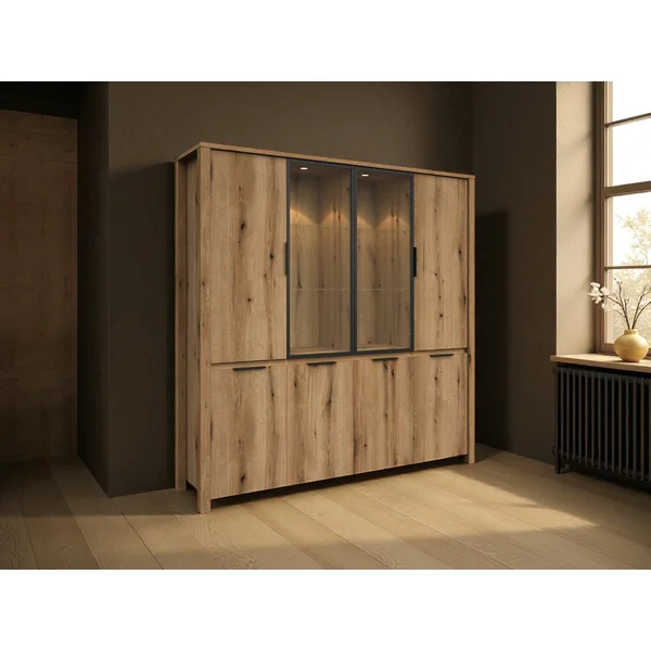 Vaisselier/argentier contemporain 200 cm chêne etna Bonno