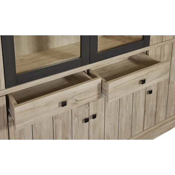 Vaisselier/argentier contemporain 230 cm chêne clair Tirol