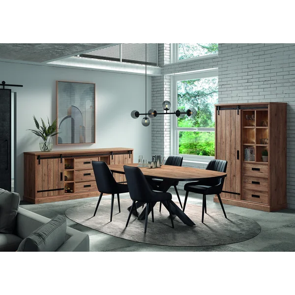 Vaisselier/argentier style rustique coloris chêne Perrine