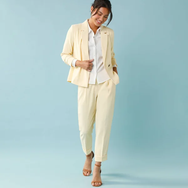 Veste blazer, Spécial Petites, jaune pâle