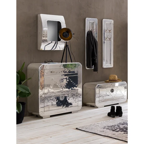 Vestiaire mural industriel bois et aluminium Fly