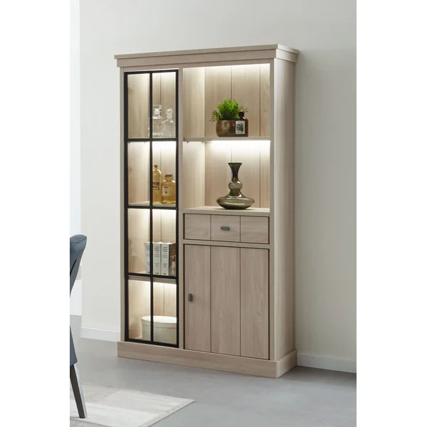 Vitrine contemporaine coloris orme naturel Vaucluse II
