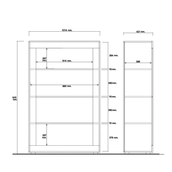 Vitrine moderne 101 cm chêne mercure/blanc structuré Agathe