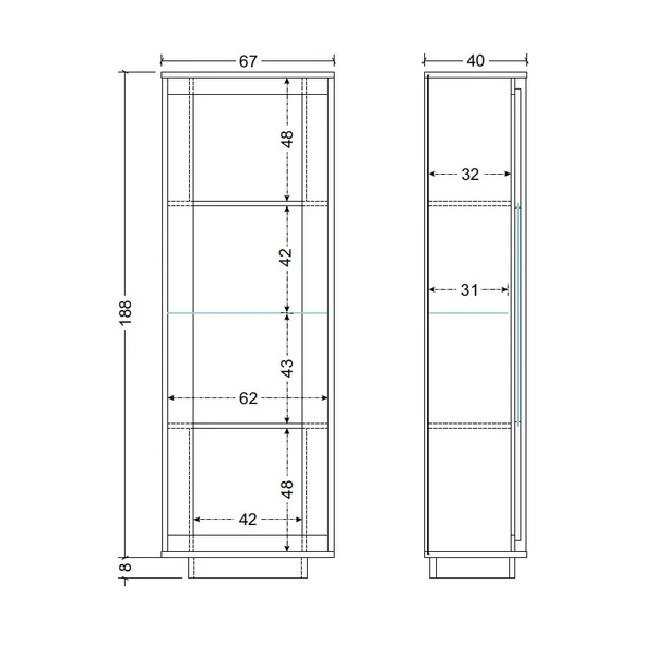 Vitrine moderne coloris cachemire Rosine