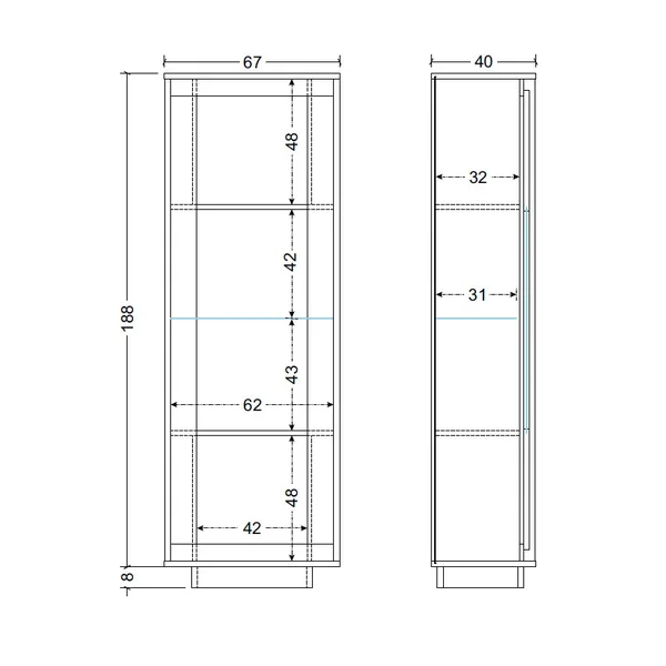 Vitrine moderne coloris lave Rosine