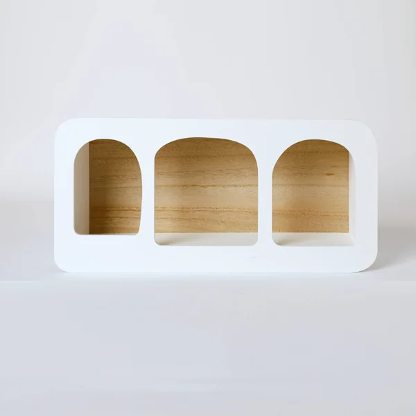 Étagère murale en bois forme arche, blanc